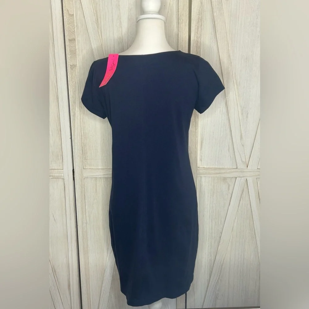 NWT Lilly Pulitzer Brewster Dress True Navy Sz M Nautical Resortwear Cruise - Picture 2 of 10